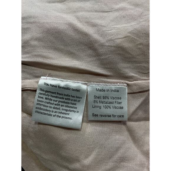 Rococo Sand Pink Halterneck Georgette Metallic Star Long Dress Size M - NWT - Picture 5 of 5